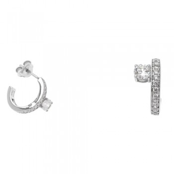 Ασημένια σκουλαρίκια κρικάκια 925 με ζιργκόν