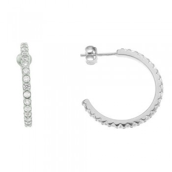 Ασημένια σκουλαρίκια κρίκοι 925 με ζιργκόν