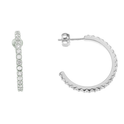 Ασημένια σκουλαρίκια κρίκοι 925 με ζιργκόν