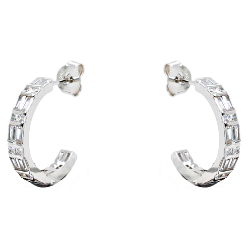 Ασημένια σκουλαρίκια κρίκοι 925 με ζιργκόν