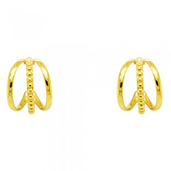 Ασημένια επιχρυσωμένα σκουλαρίκια κρίκοι 925