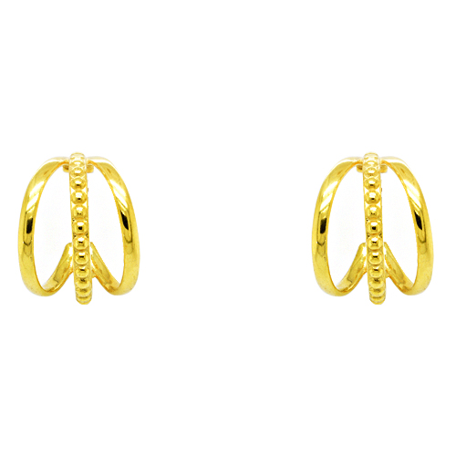 Ασημένια επιχρυσωμένα σκουλαρίκια κρίκοι 925