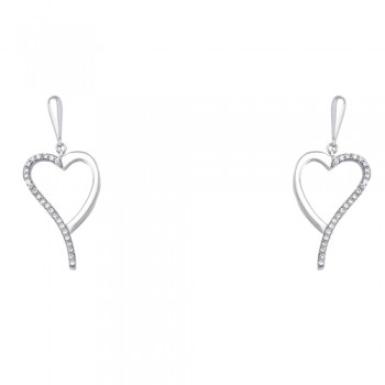 Ασημένια σκουλαρίκια καρδιές 925 με ζιργκόν