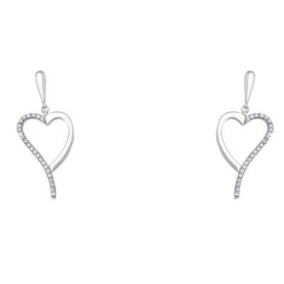 Ασημένια σκουλαρίκια καρδιές 925 με ζιργκόν