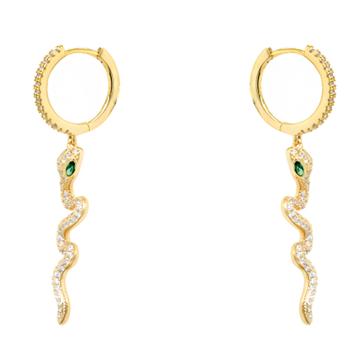 Ασημένια επιχρυσωμένα σκουλαρίκια 925 κρίκοι με φίδια