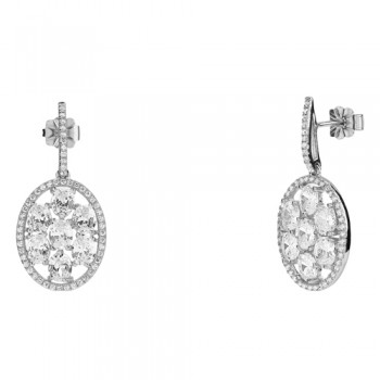 Ασημένια κρεμαστά σκουλαρίκια 925 με ζιργκόν