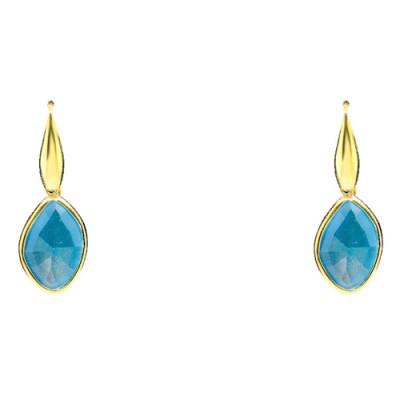 Ασημένια επιχρυσωμένα κρεμαστά σκουλαρίκια 925 με κρύσταλλα