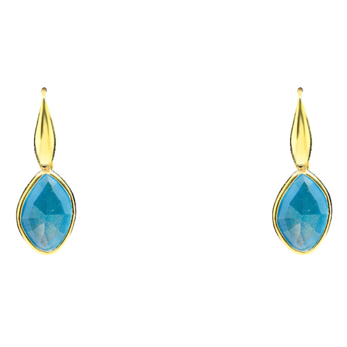 Ασημένια επιχρυσωμένα κρεμαστά σκουλαρίκια 925 με κρύσταλλα