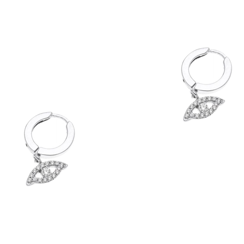 Ασημένια σκουλαρίκια κρικάκια 925 με μάτια