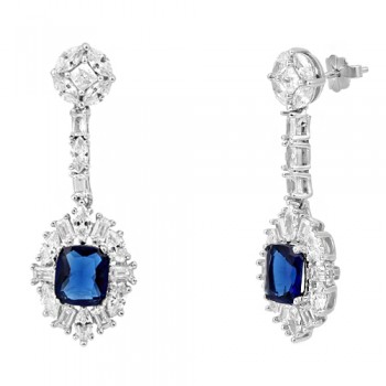 Ασημένια κρεμαστά σκουλαρίκια 925 με ζιργκόν