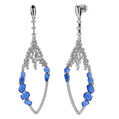 Ασημένια κρεμαστά σκουλαρίκια 925 με ζιργκόν