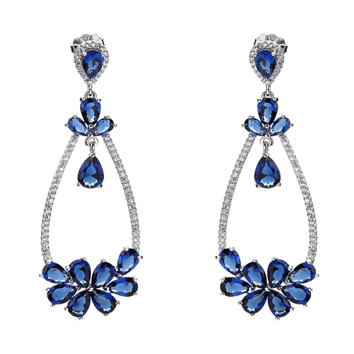 Ασημένια κρεμαστά σκουλαρίκια 925 με ζιργκόν