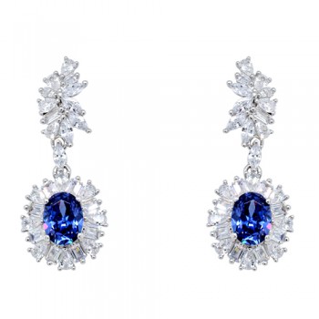 Ασημένια κρεμαστά σκουλαρίκια 925 με ζιργκόν