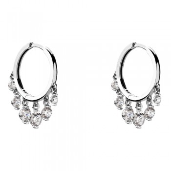 Ασημένια σκουλαρίκια κρίκοι 925 με ζιργκόν