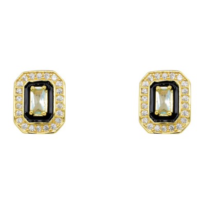 Ασημένια επιχρυσωμένα σκουλαρίκια 925 με σμάλτο