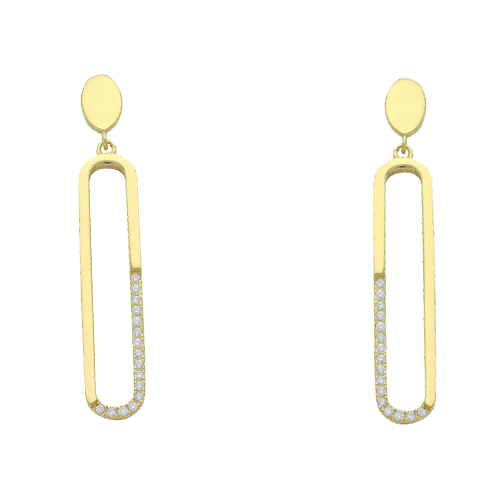 Ασημένια επιχρυσωμένα κρεμαστά σκουλαρίκια 925