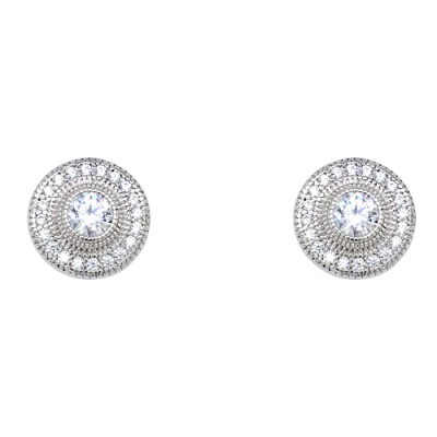 Νυφικά ασημένια σκουλαρίκια 925 με ζιργκόν