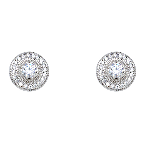 Νυφικά ασημένια σκουλαρίκια 925 με ζιργκόν