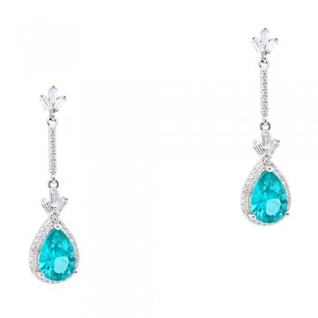 Ασημένια κρεμαστά σκουλαρίκια σταγόνες 925