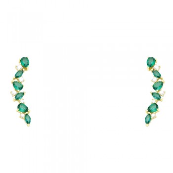 Ασημένια επιχρυσωμένα σκουλαρίκια 925 με ζιργκόν