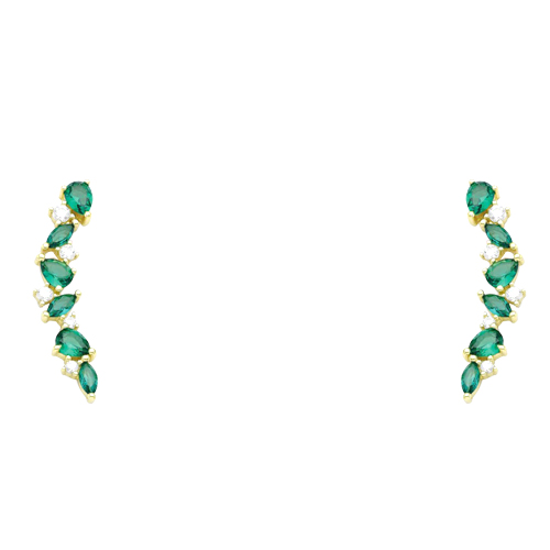 Ασημένια επιχρυσωμένα σκουλαρίκια 925 με ζιργκόν