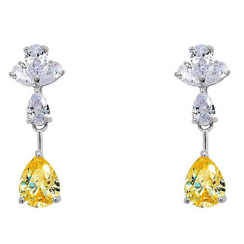 Ασημένια κρεμαστά σκουλαρίκια σταγόνες 925