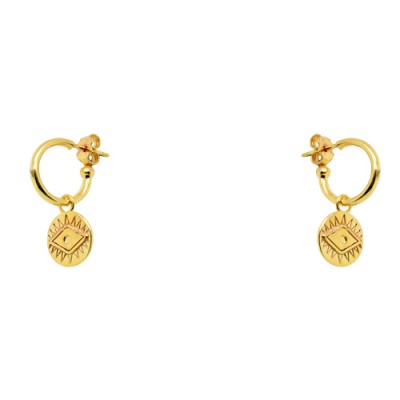 Ασημένια επιχρυσωμένα σκουλαρίκια κρικάκια 925 με μάτια