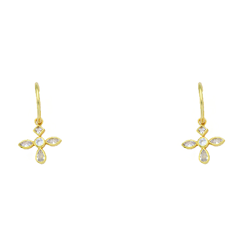 Ασημένια επιχρυσωμένα σκουλαρίκια κρικάκια 925 με σταυρούς