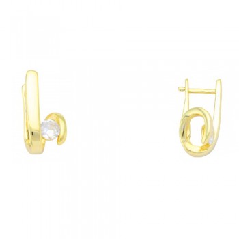 Ασημένια επιχρυσωμένα ημικρεμαστά σκουλαρίκια 925