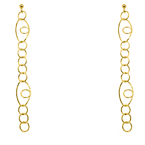 Ασημένια επιχρυσωμένα σκουλαρίκια αλυσίδα 925