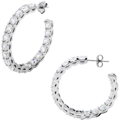 Ασημένια σκουλαρίκια κρίκοι 925 με ζιργκόν