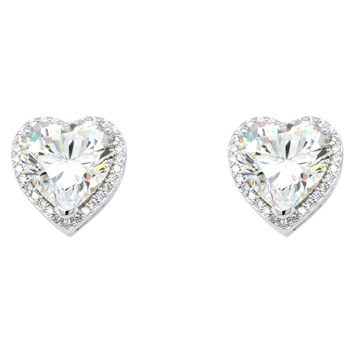 Ασημένια σκουλαρίκια καρδιές 925 με ζιργκόν