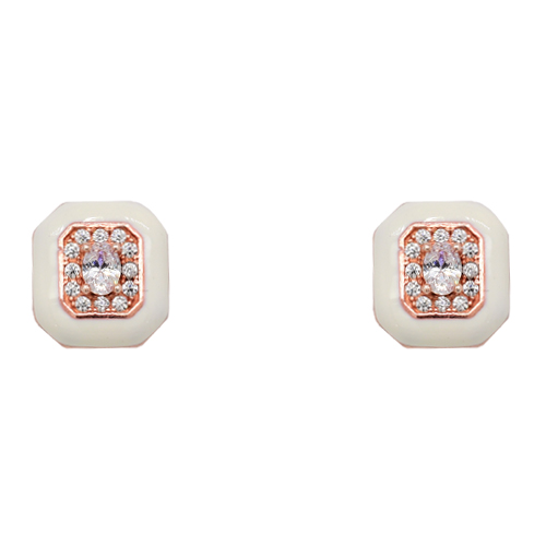 Ασημένια σκουλαρίκια 925 σε ροζ χρώμα