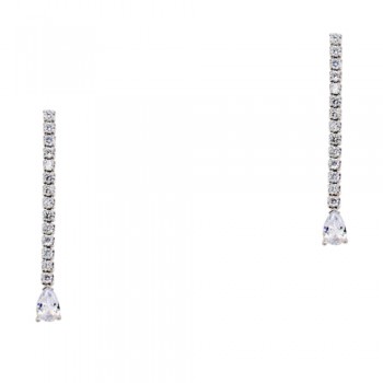 Ασημένια κρεμαστά σκουλαρίκια ριβιέρα με σταγόνες 925