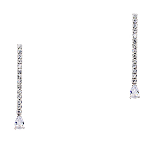 Ασημένια κρεμαστά σκουλαρίκια ριβιέρα με σταγόνες 925