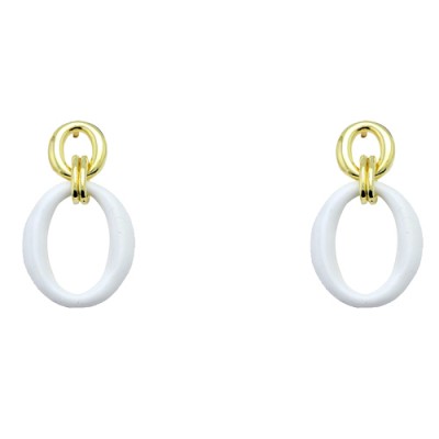 Ασημένια επιχρυσωμένα σκουλαρίκια 925 με σμάλτο