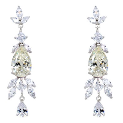 Ασημένια κρεμαστά νυφικά σκουλαρίκια σταγόνες 925