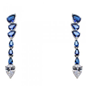 Ασημένια κρεμαστά σκουλαρίκια σταγόνες 925