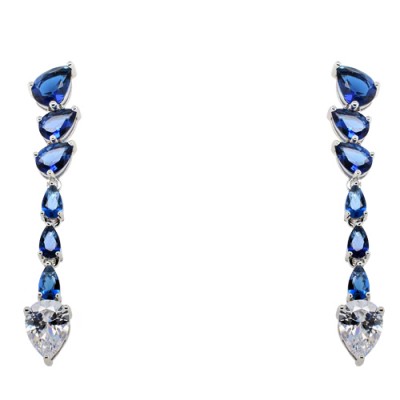 Ασημένια κρεμαστά σκουλαρίκια σταγόνες 925