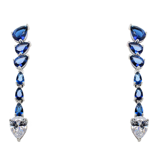 Ασημένια κρεμαστά σκουλαρίκια σταγόνες 925