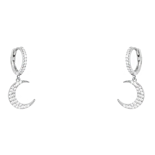 Ασημένια σκουλαρίκια κρικάκια φεγγάρια 925