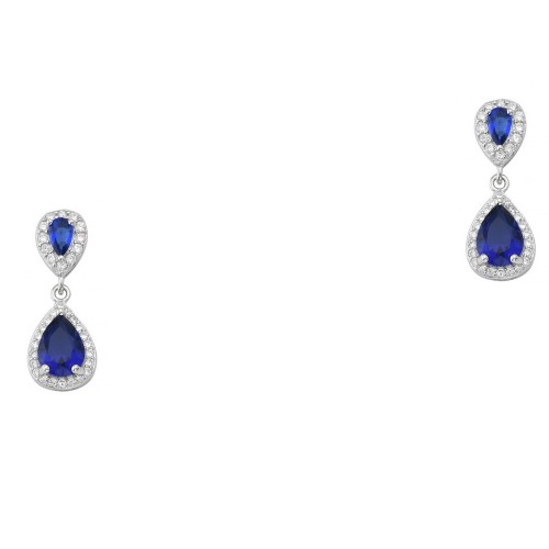 Ασημένια κρεμαστά σκουλαρίκια σταγόνες 925