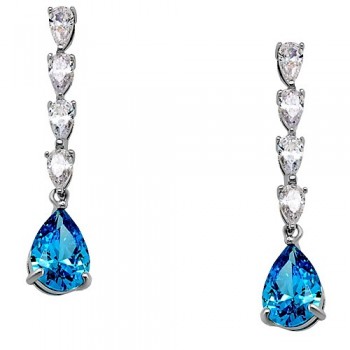 Ασημένια κρεμαστά σκουλαρίκια σταγόνες 925