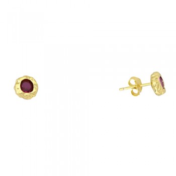 Ασημένια επιχρυσωμένα σκουλαρίκια 925 με ζιργκόν