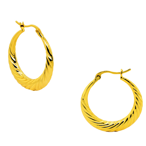 Ασημένια επιχρυσωμένα σκουλαρίκια κρίκοι 925