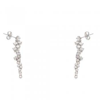 Ασημένια κρεμαστά σκουλαρίκια 925 με ζιργκόν