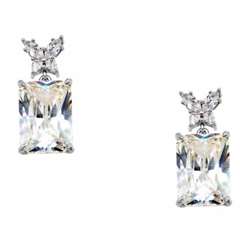 Ασημένια σκουλαρίκια πεταλούδες 925 με ζιργκόν