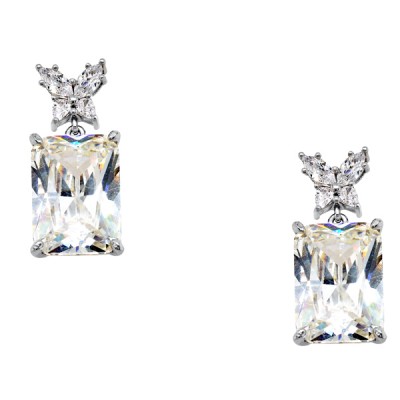 Ασημένια σκουλαρίκια πεταλούδες 925 με ζιργκόν