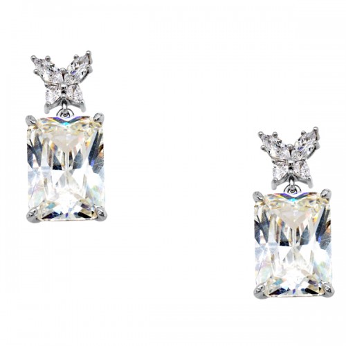 Ασημένια σκουλαρίκια πεταλούδες 925 με ζιργκόν