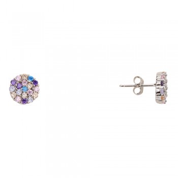 Ασημένια σκουλαρίκια κύκλοι 925 με ζιργκόν